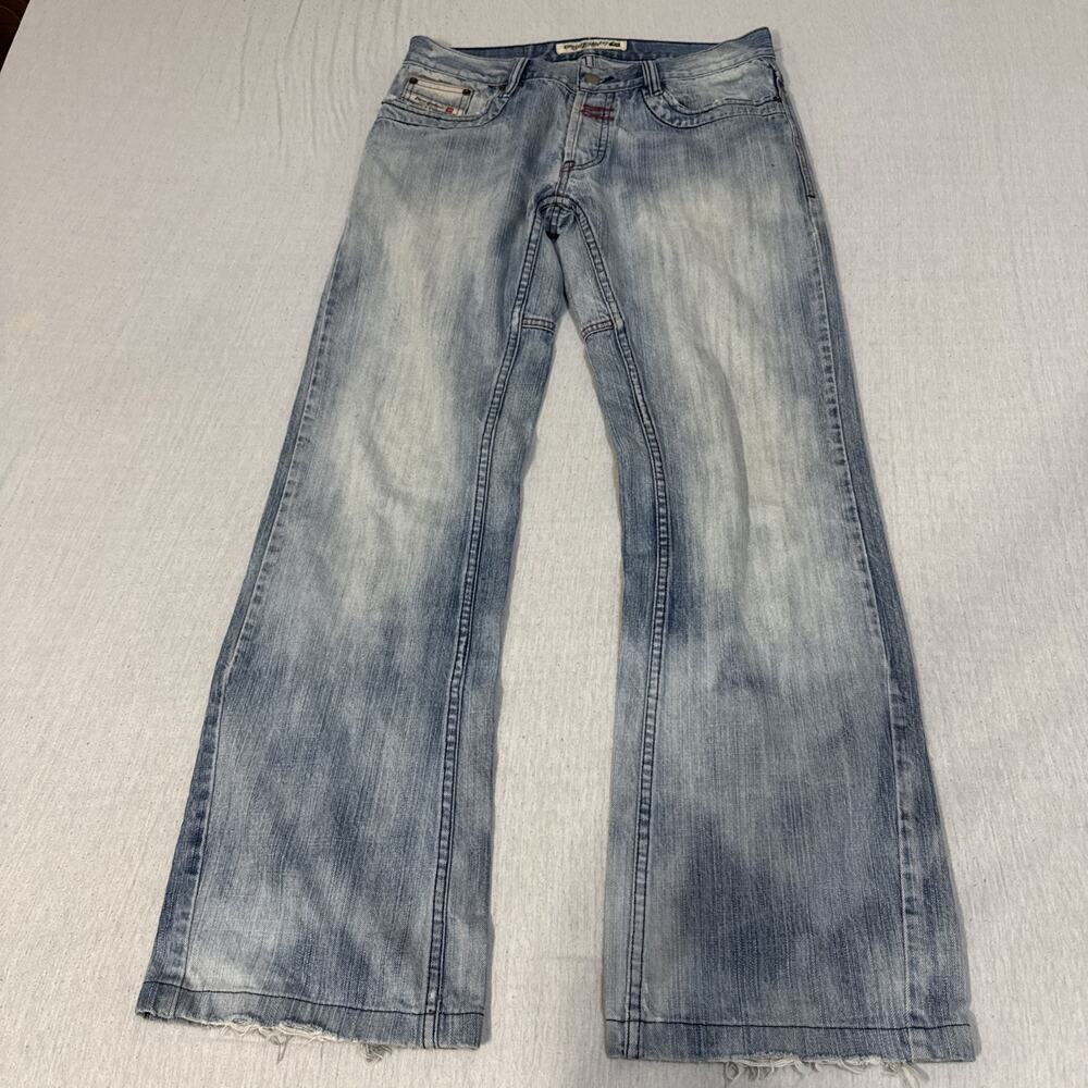 Diesel Bootcut Mens 33x32 Blue Jeans Wash Cowboy Western Nice FadeEUC